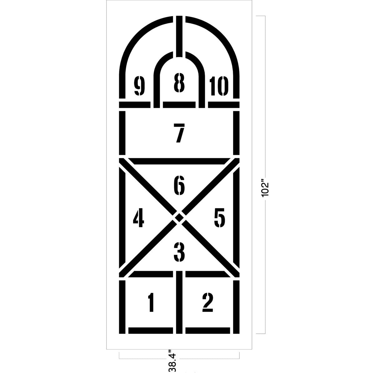 Newstripe Arched Hopscotch Playground Stencil