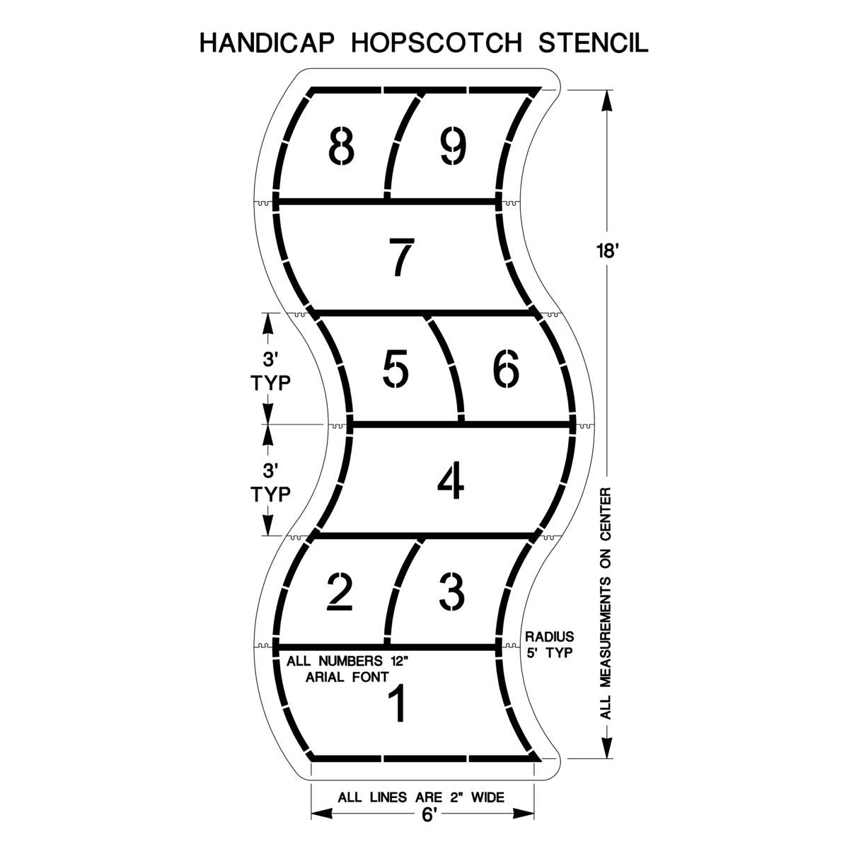 Newstripe Accessible Playground Hopscotch Stencil