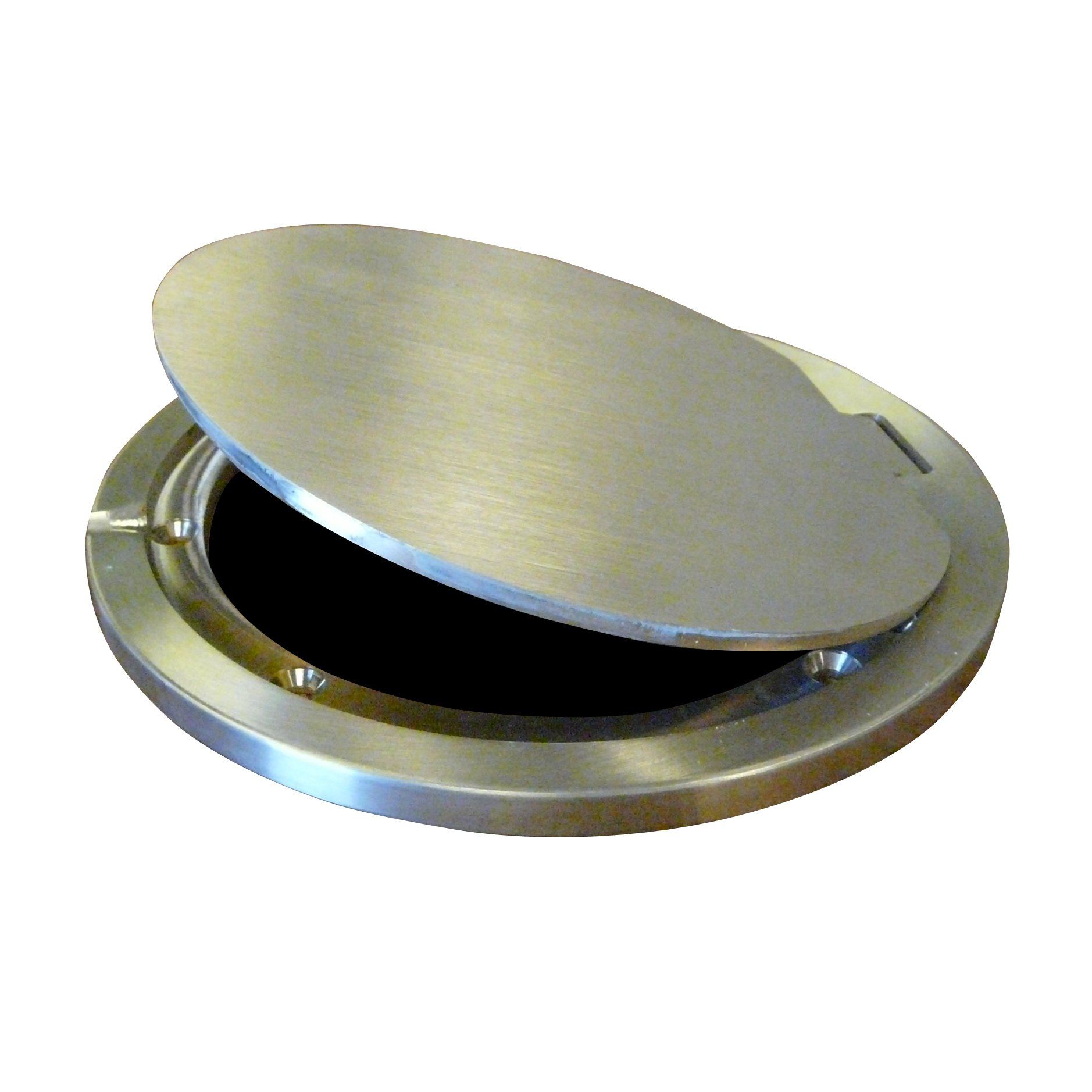 Bison Hinged Brass Floor Socket Cover Plate Only - Pitch Pro Direct