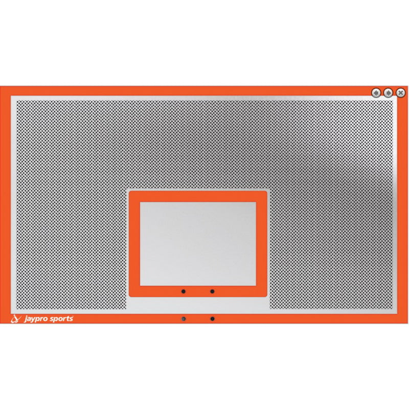 Jaypro 42'' Rectangular Perforated Aluminum Backboard in white background