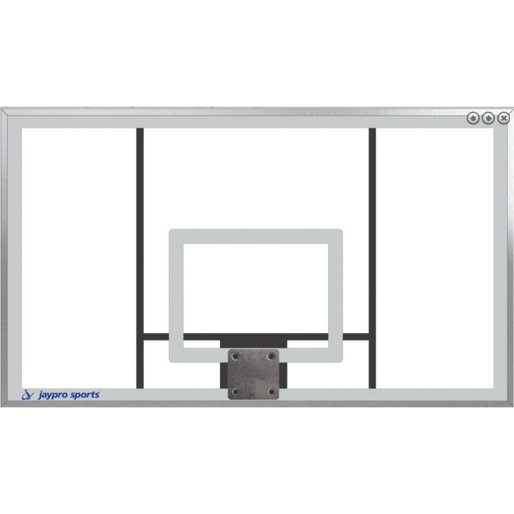 Jaypro Straight Post 4-1/2" Pole with 4' Offset Basketball Goal System