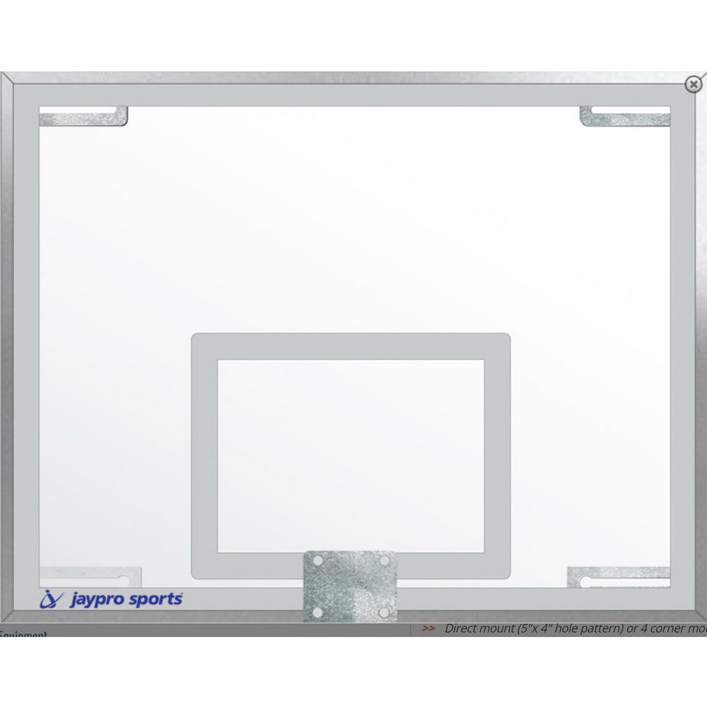 Jaypro Unbreakable Rectangular Glass Backboard (54"W x 42"H)