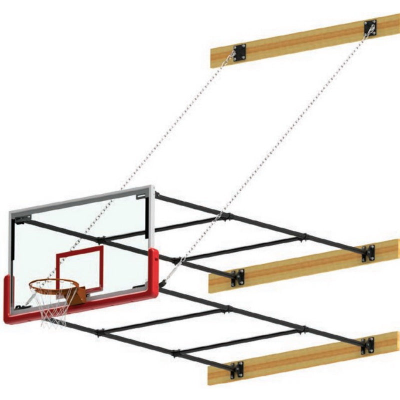Jaypro Wall Mounted Stationary Backstop System in white background