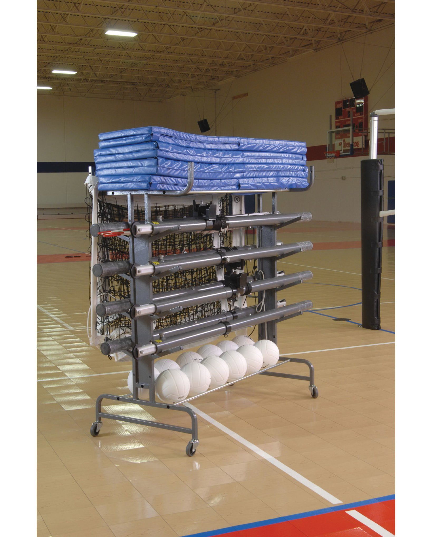 Bison Multi-Court Volleyball Storage System - Pitch Pro Direct