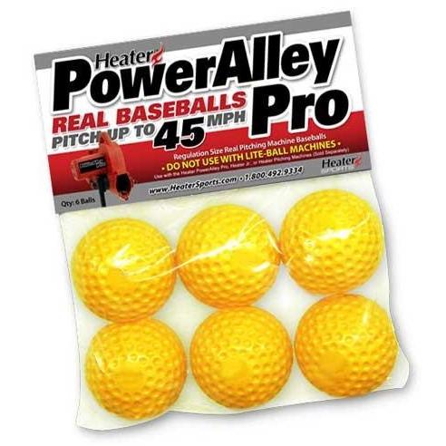 PowerAlley Pro Yellow Dimple Real Pitching Machine Baseballs