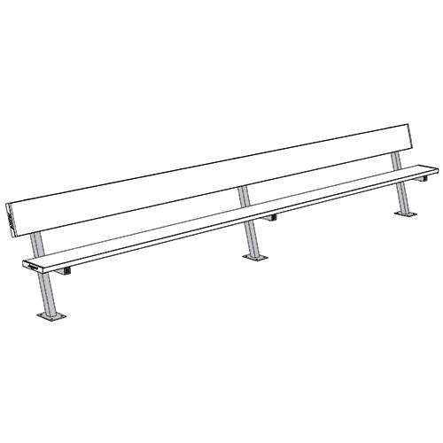 15' Player Bench w/Seat Back (Surface Mount) - Pitch Pro Direct