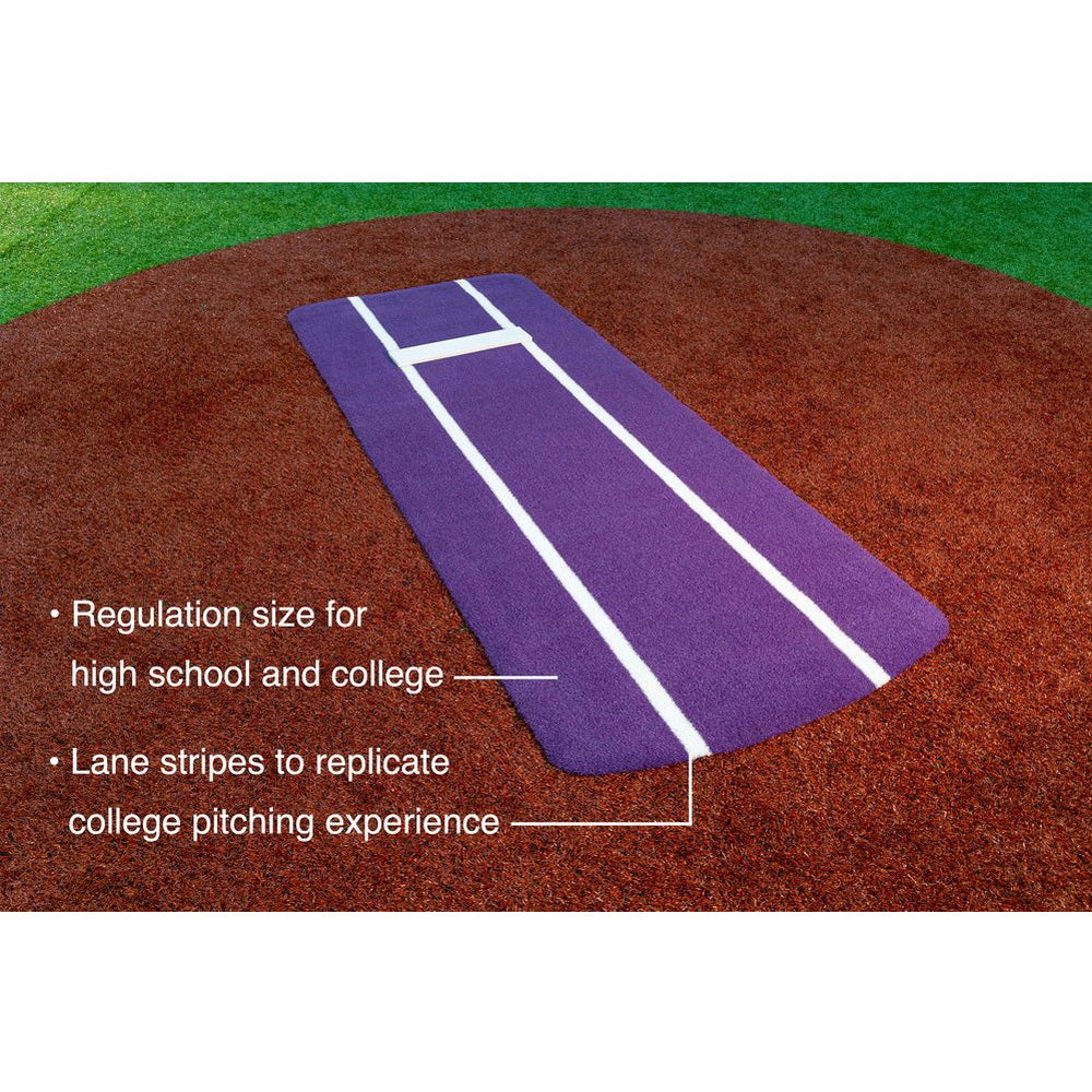 Portolite Pro Spiked Long Softball Mat - Lined