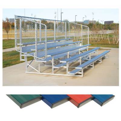 Powder Coated Aluminum Bleachers With Fencing - Pitch Pro Direct