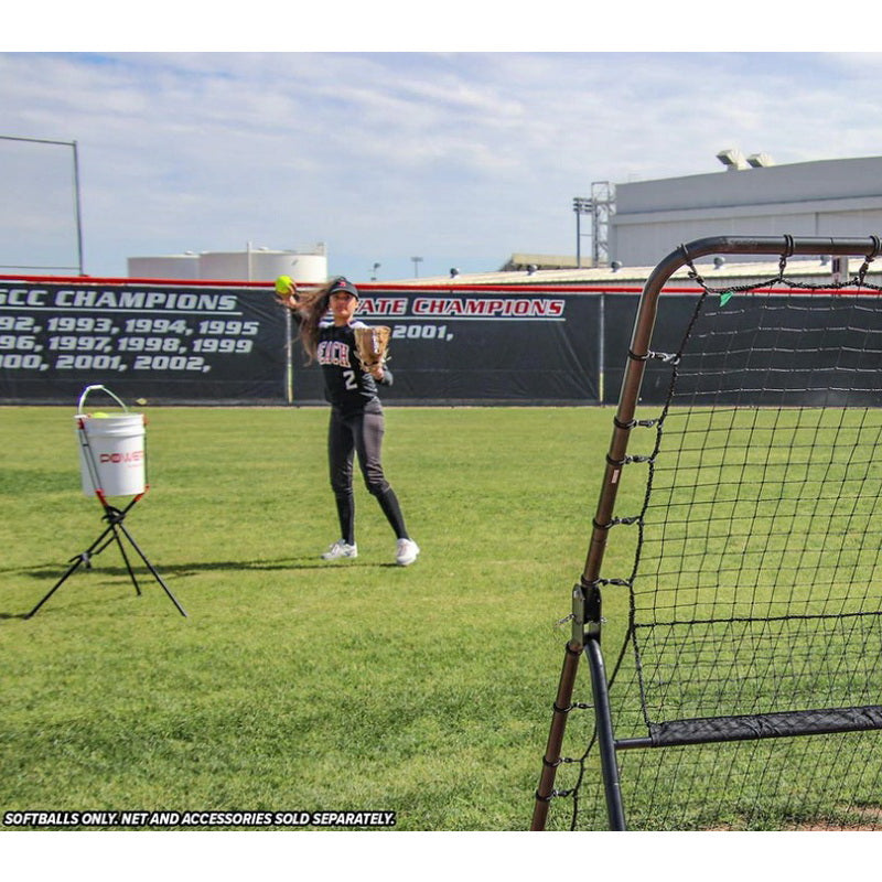 Powernet Practice Softballs 12 PK Recreation Grade in a field