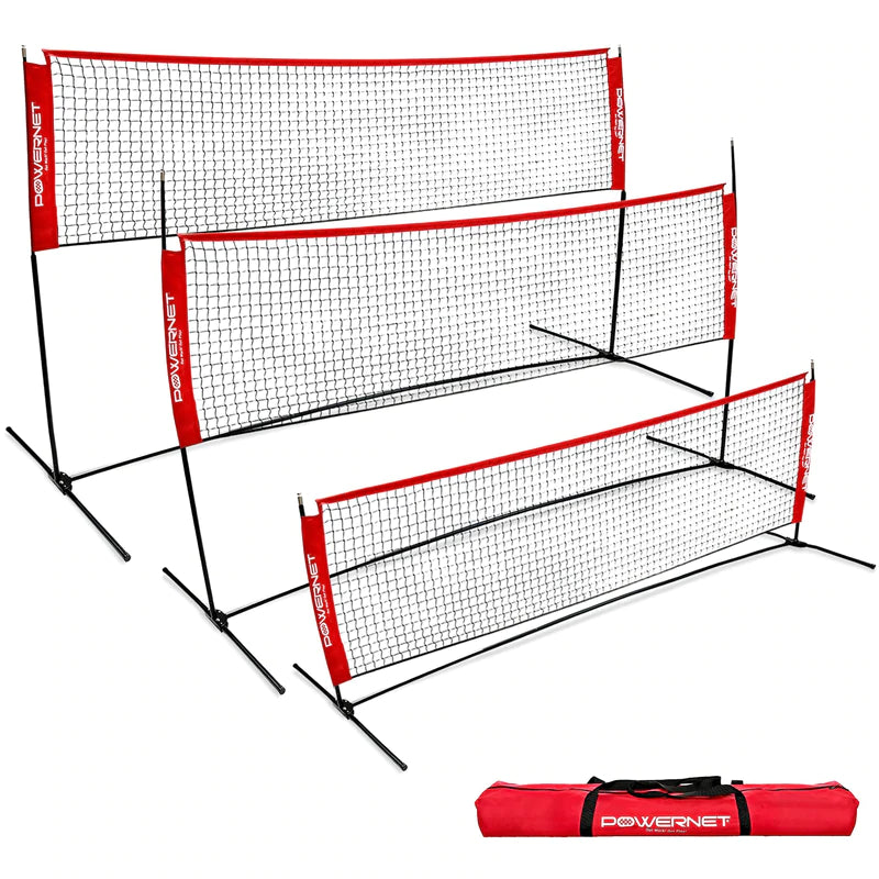 Powernet Portable Badminton, Tennis, Volleyball, Pickleball Net 10 x 3 in white background