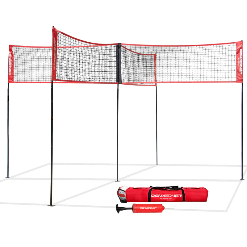 Powernet Volleyball Four Square Net in white background