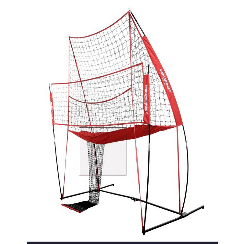 Powernet Volleyball Practice Net Station 8'x11' in white background