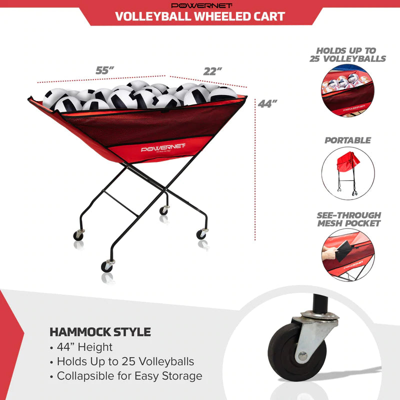 Powernet Volleyball Wheeled Cart specifications