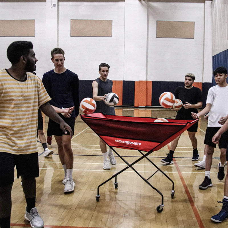 Powernet Volleyball Wheeled Cart with players