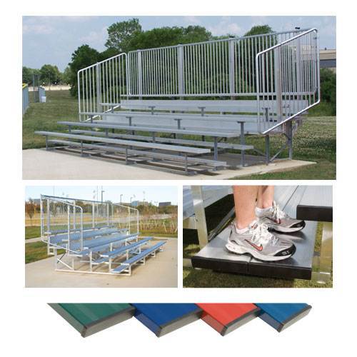 Preferred Powder Coated Bleachers with Vertical Picket Railing