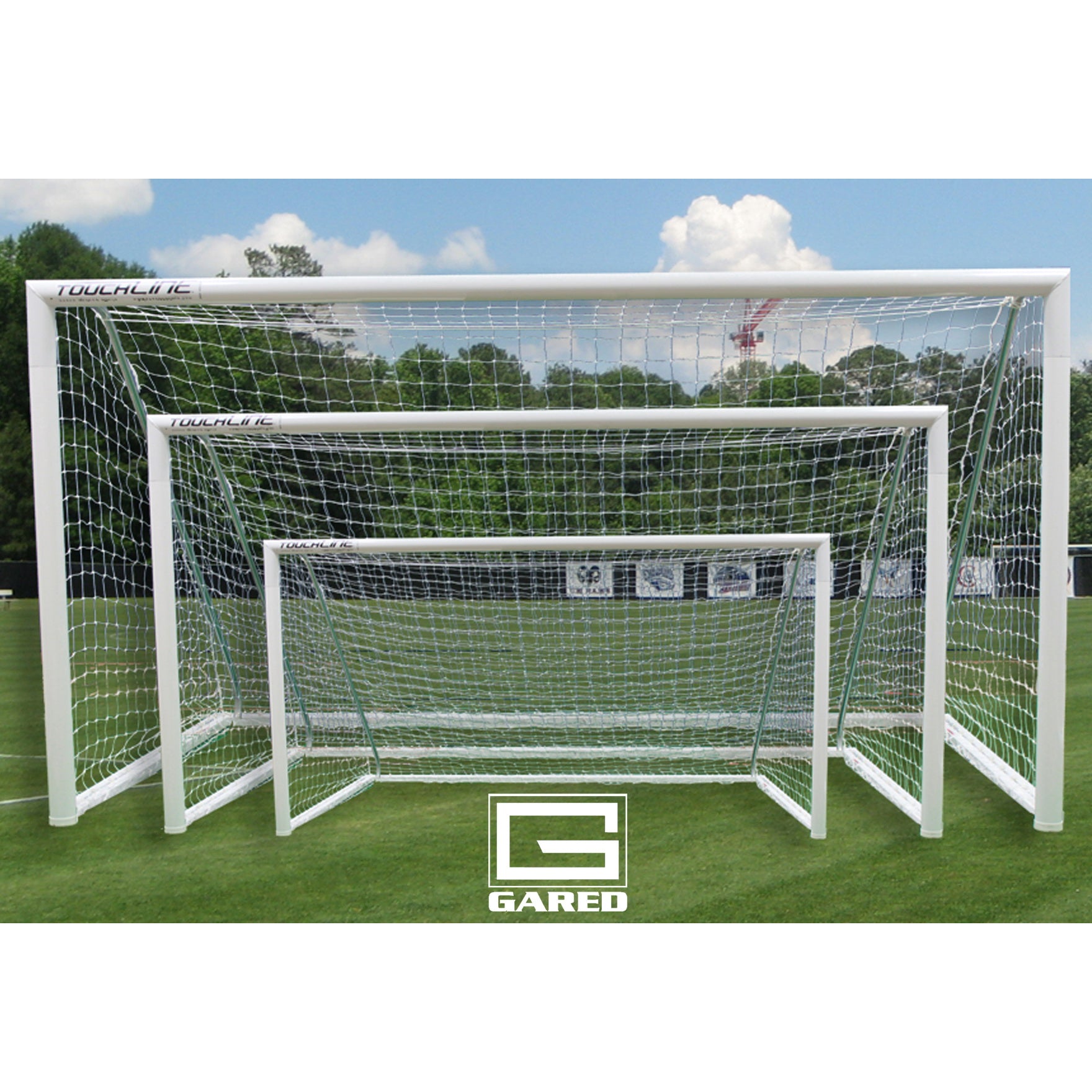 Gared Touchline Striker Round-Frame Aluminum Soccer Goal, 6' x 12'