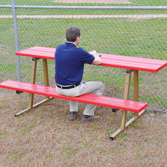 Jaypro Scorer Table (Outdoor) with Bench - Portable - Powder Coated