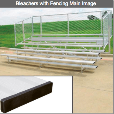 4 or 5 Row Aluminum Bleachers with Fencing - Pitch Pro Direct