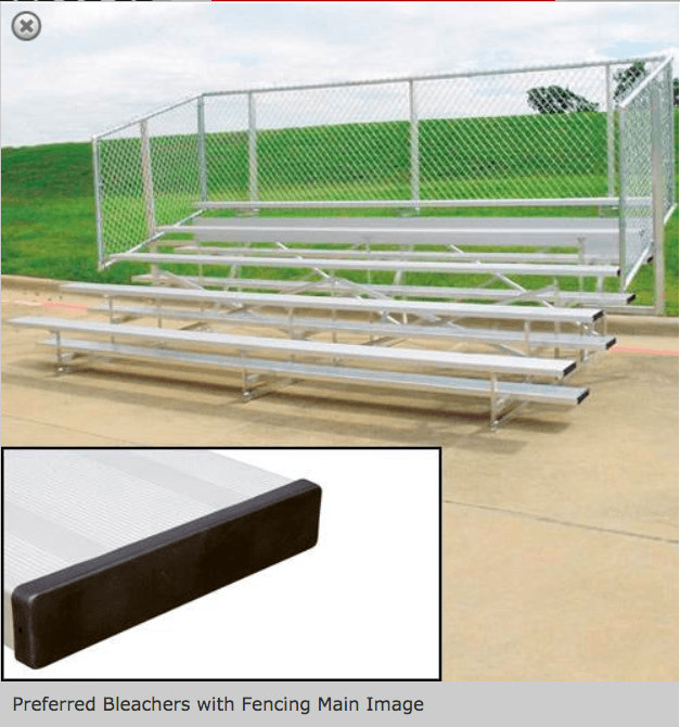4 or 5 Row Preferred Aluminum Bleachers with Safety Fencing - Pitch Pro Direct