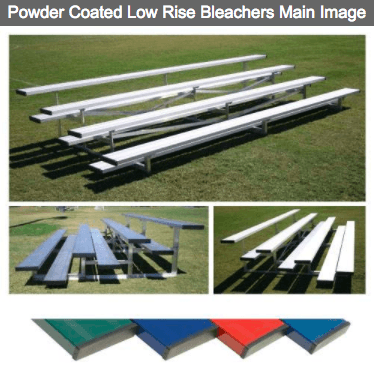 4 Row Powder Coated Low Rise Aluminum Bleachers - Pitch Pro Direct