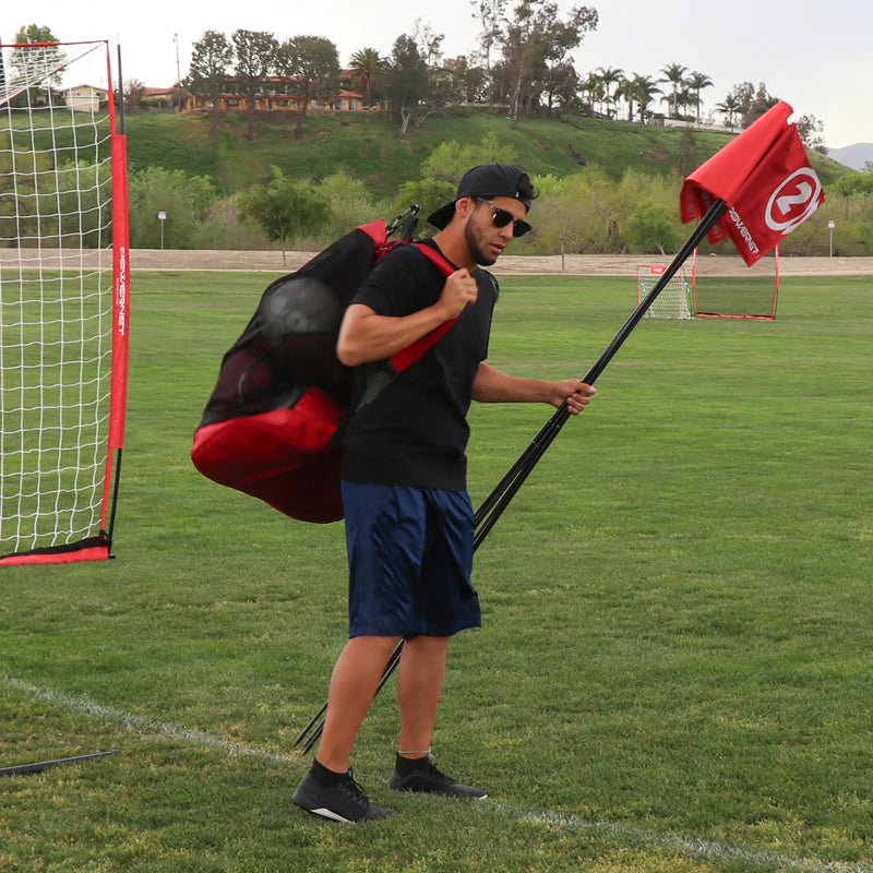 Powernet Soccer Ball Bag carried by a person
