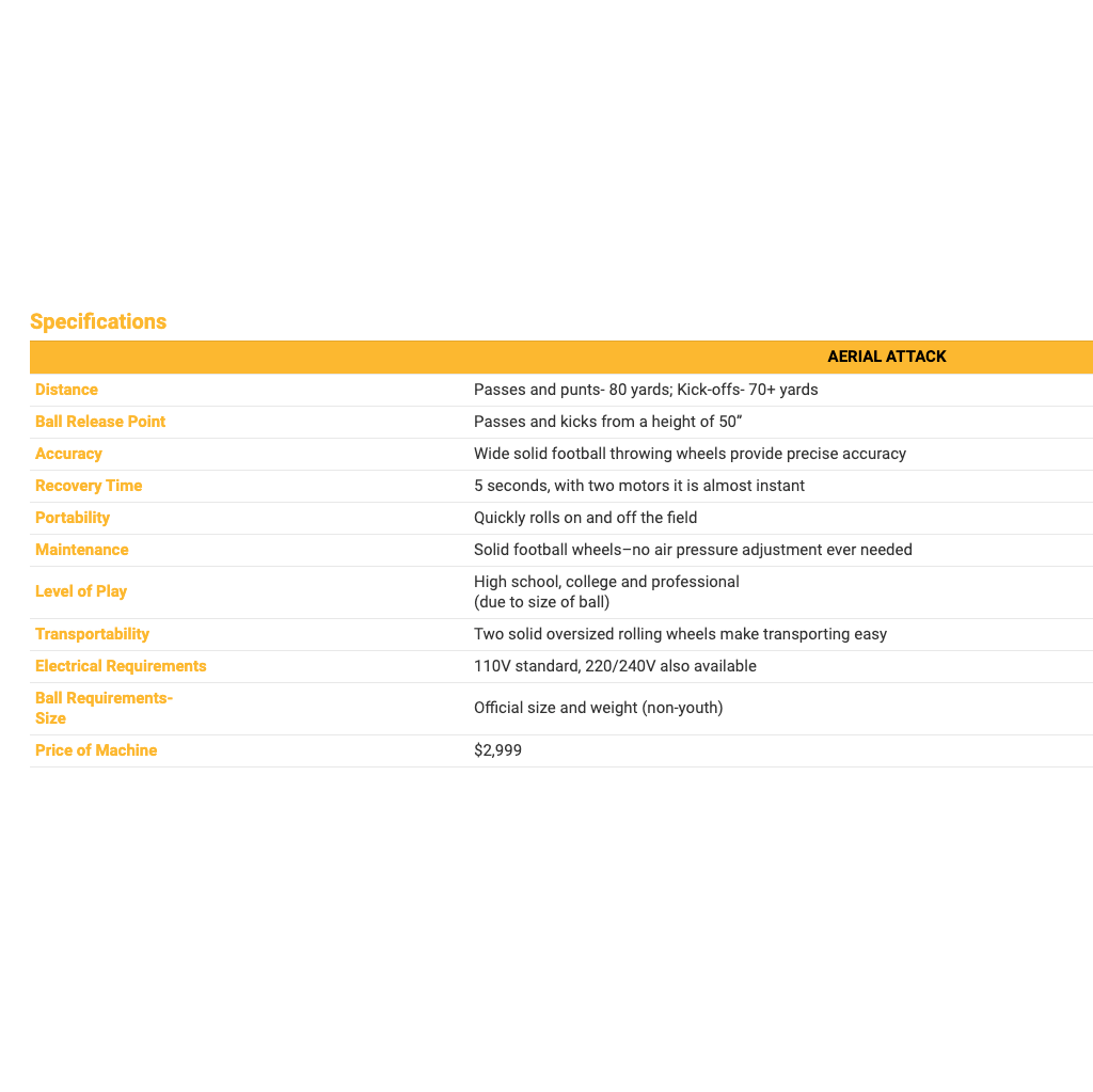Aerial Attack Football Passing Machine By Sports Attack