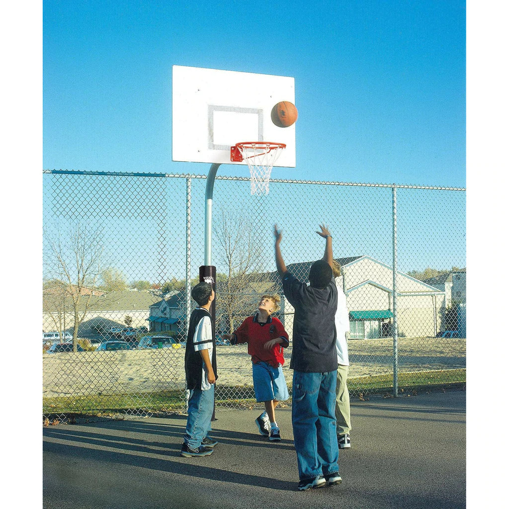 bison 3 1/2 tough duty rectangle steel playground basketball hoop