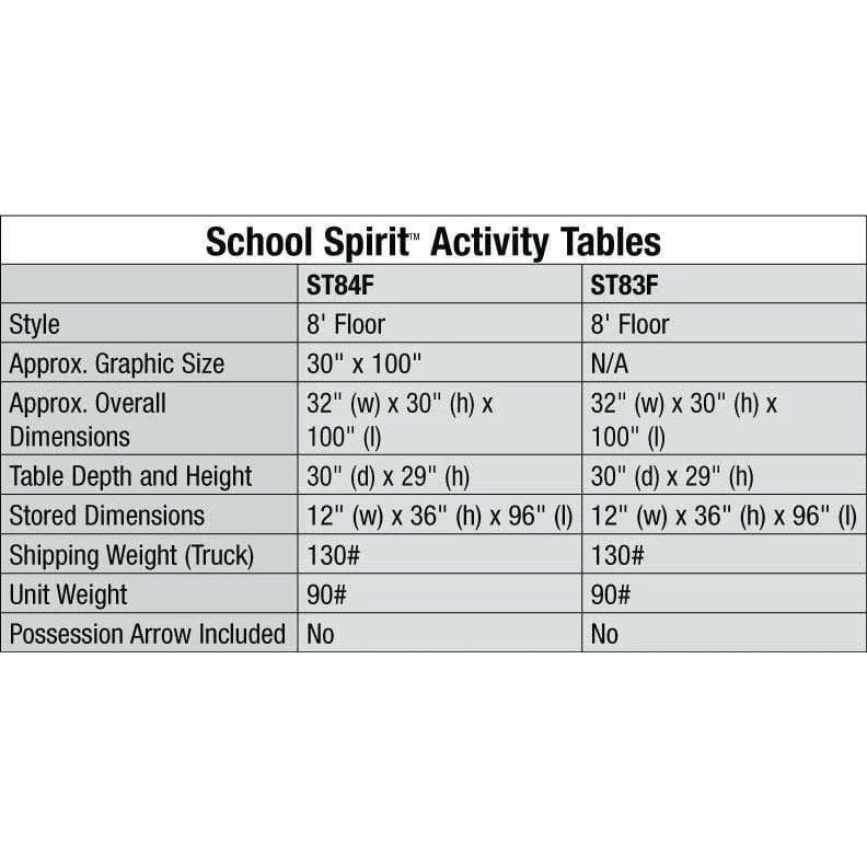 Bison 8′ School Spirit Folding Scorers Table