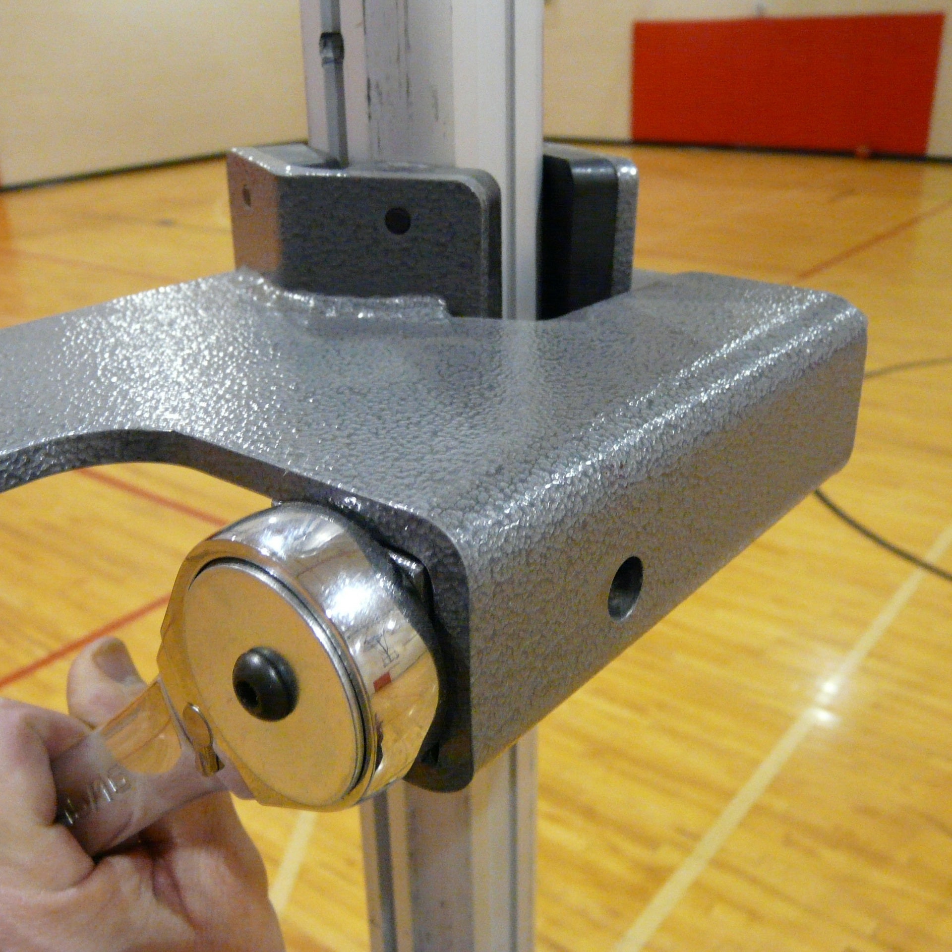 bison inc adjustable height clamp on volleyball officials platform with padding 1