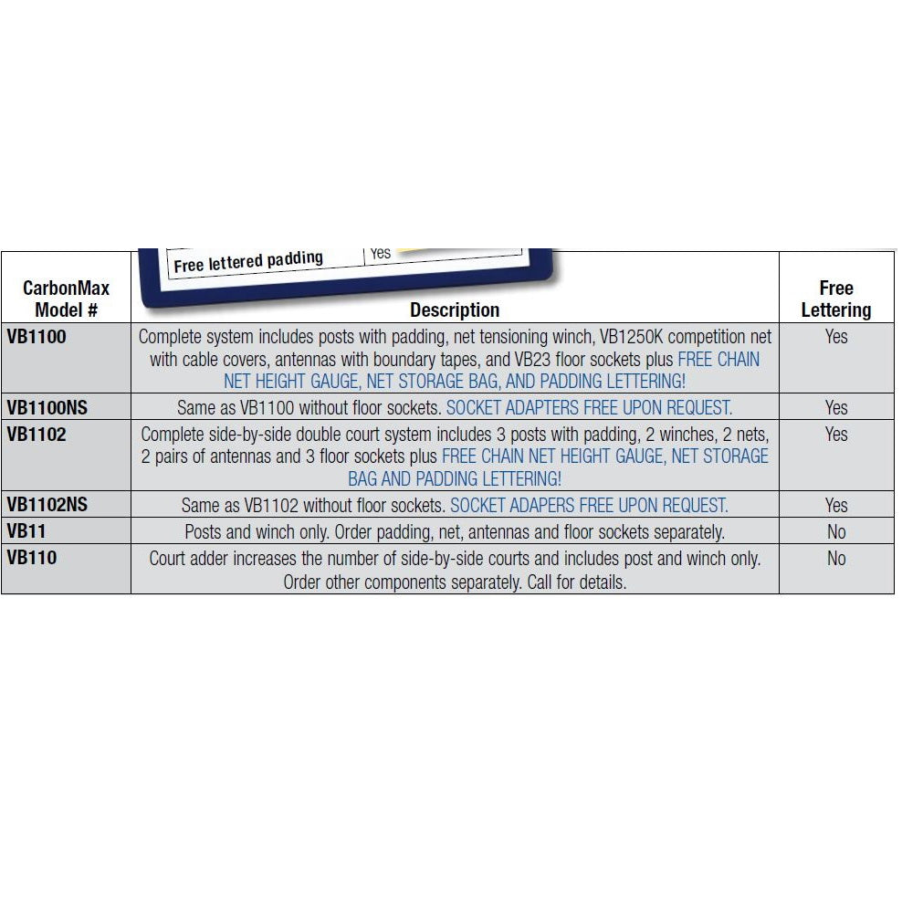 bison inc centerline aluminum ez double court system without sockets chart