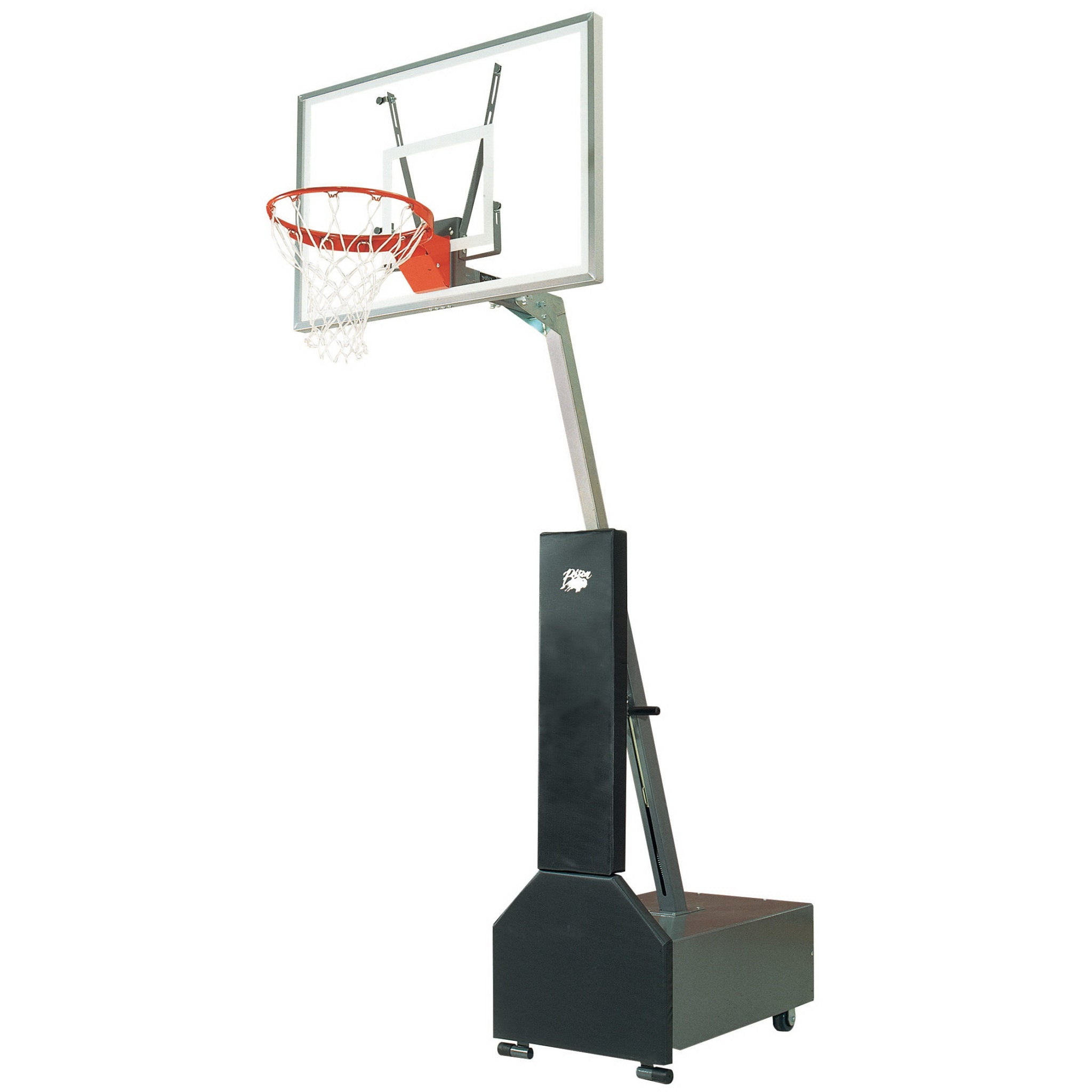 bison inc club court acrylic adjustable portable basketball system