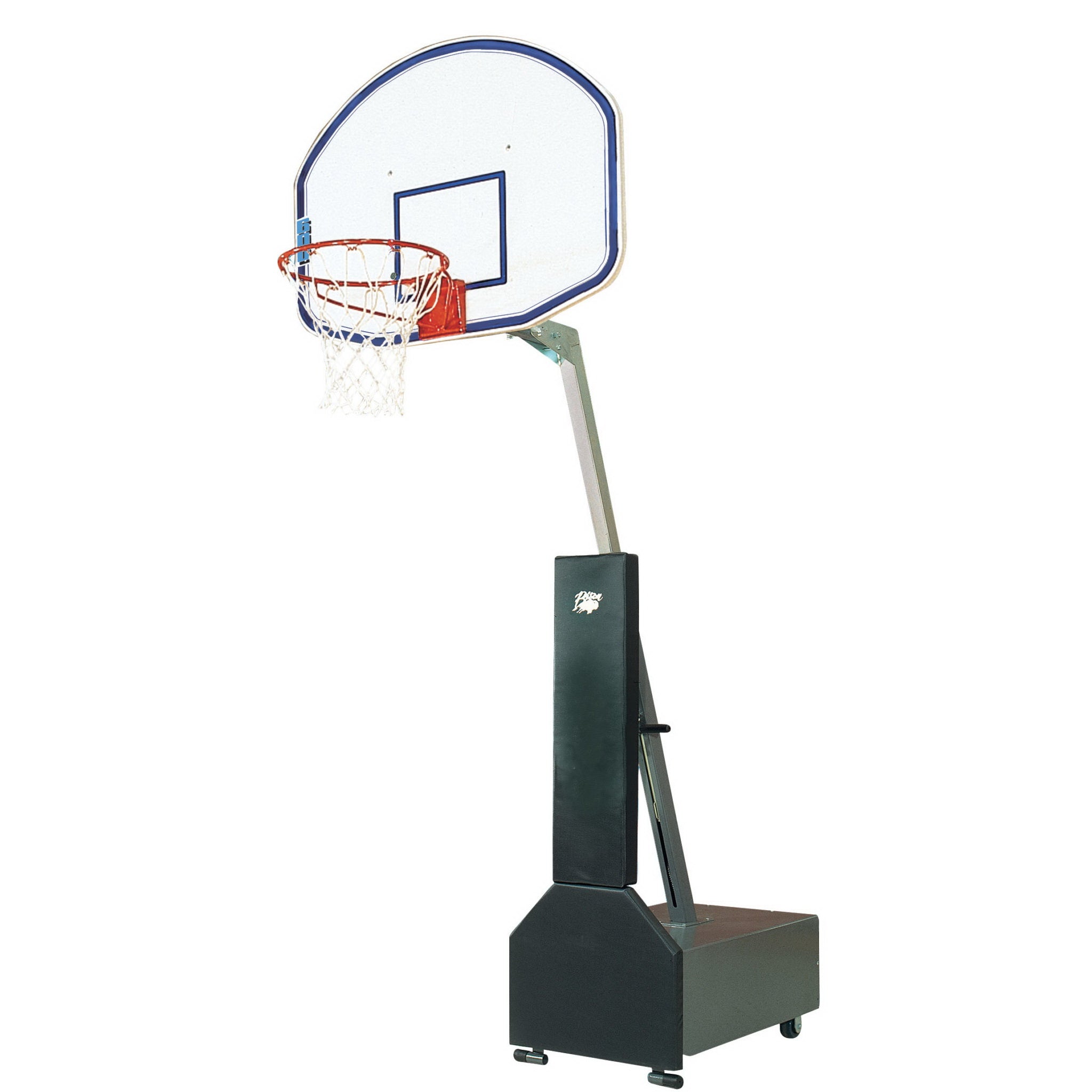 bison inc club court fiberglass adjustable portable basketball system