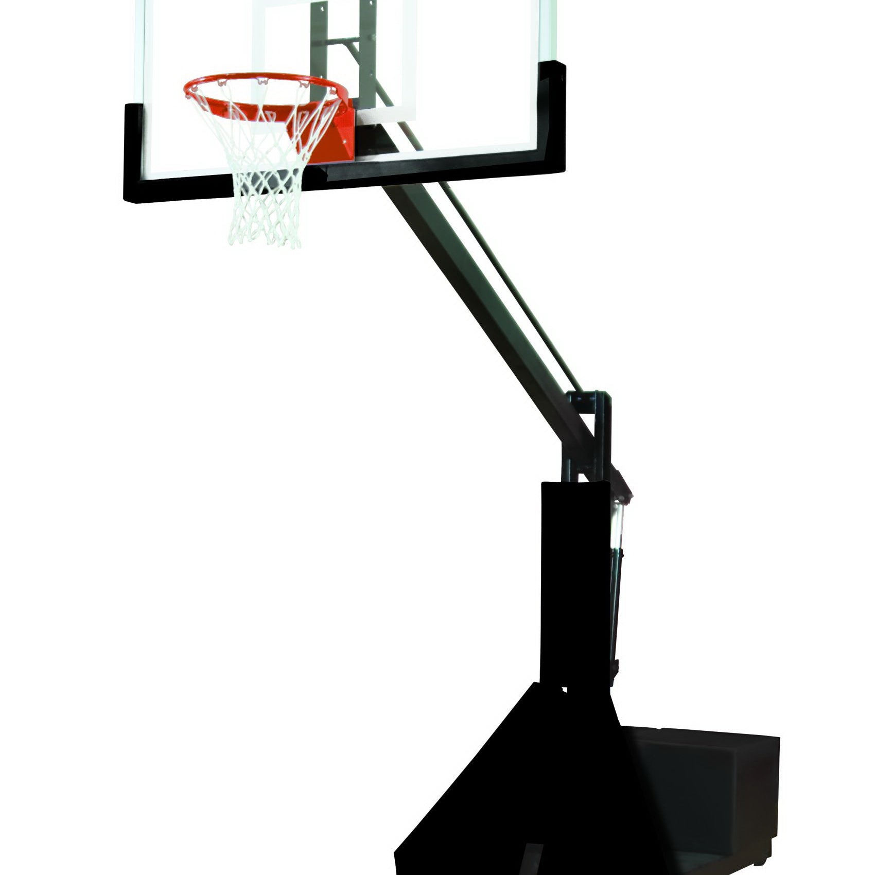 bison inc glass max portable adjustable basketball system 