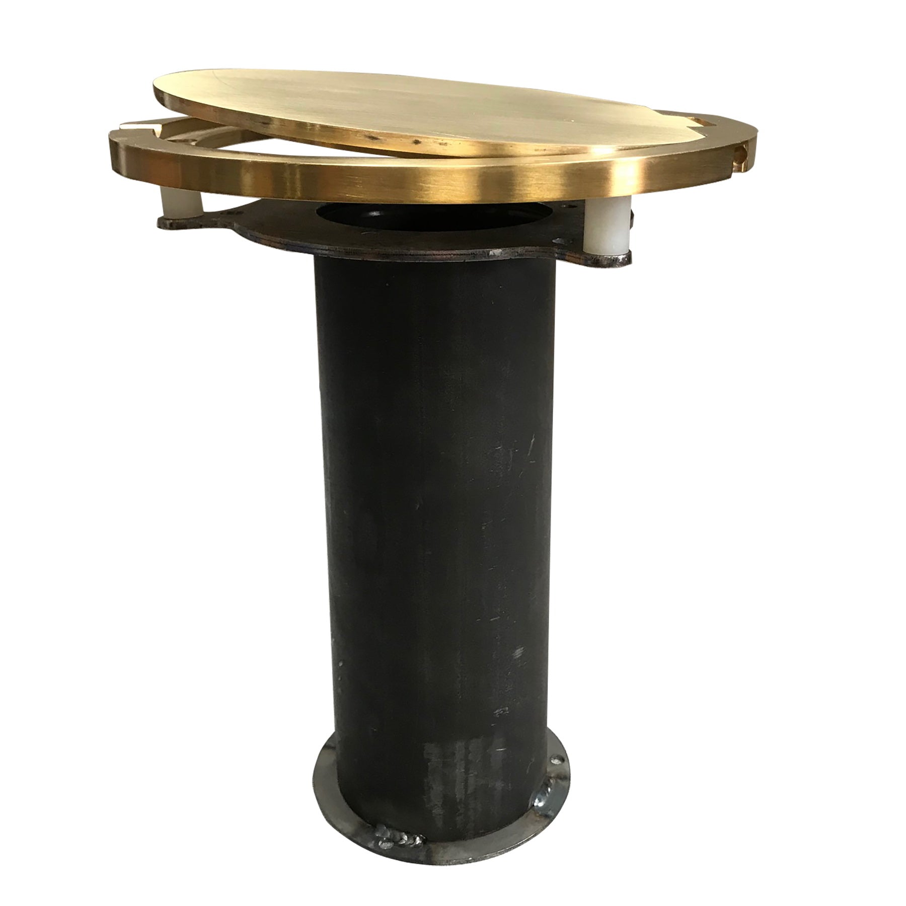bison inc steel floor sockets with hinged brass covers