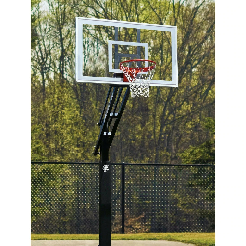 bison ultimate hangtime clear 6 adjustable in ground basketball hoop 1