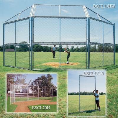 Chain Link Backstop - 10' W/ Hood & Wings - Pitch Pro Direct