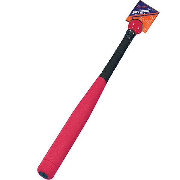 champion sports 29 inch foam covered bat and ball red