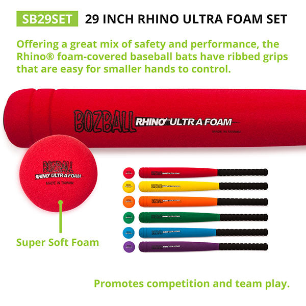 champion sports 29 inch rhino ultra foam bat and ball set chart2