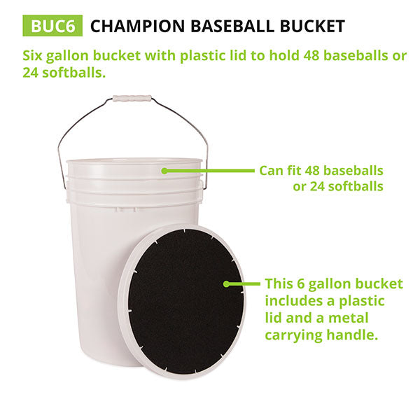 champion sports 6 gallon ball bucket white chart