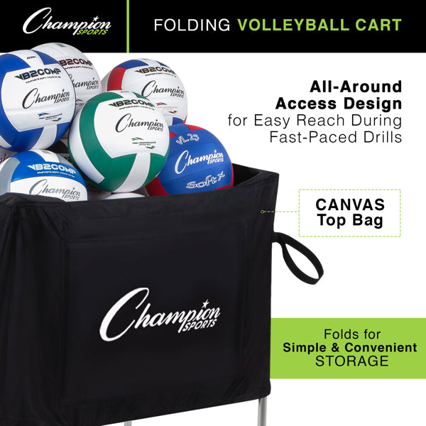 champion sports collapsible volleyball cart 4