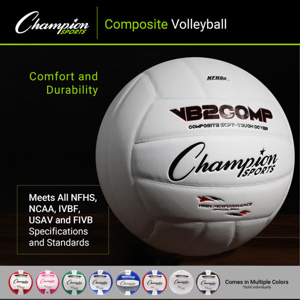 champion sports composite volleyball gray blue white 2