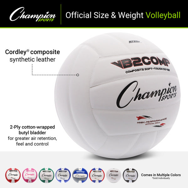 champion sports composite volleyball gray blue white 9