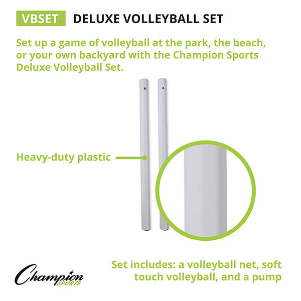 champion sports deluxe volleyball set 8