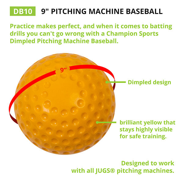 champion sports dimpled pitching machine baseball chart
