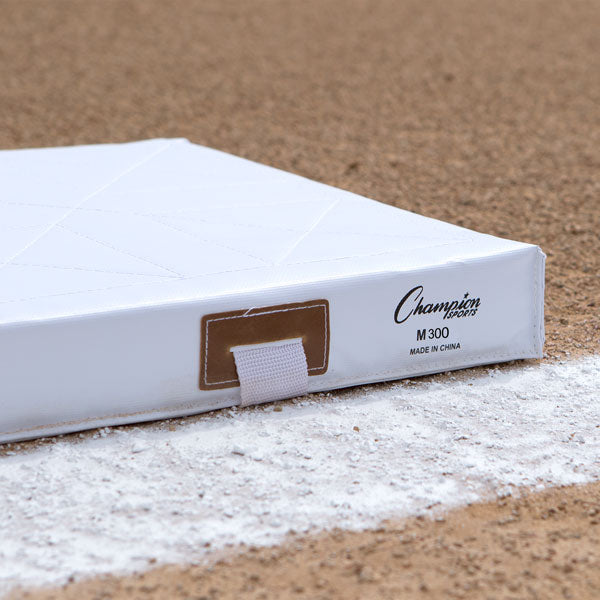 champion sports foam filled quilted cover base set with two steel spikes sample