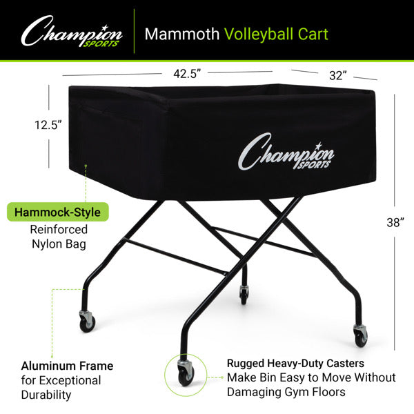 champion sports mammoth volleyball cart 1