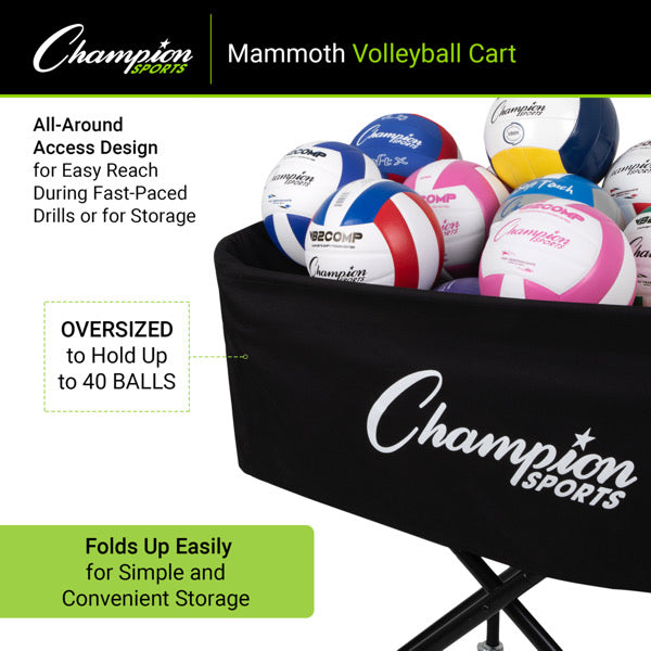 champion sports mammoth volleyball cart 3