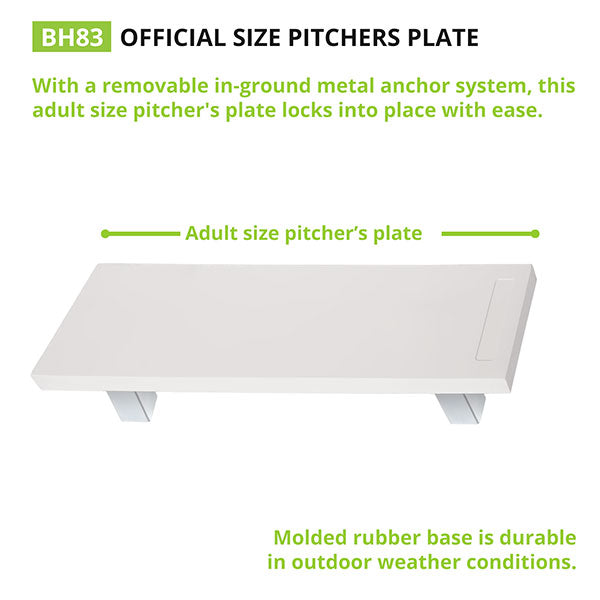 champion sports official size pitchers plate with anchor info
