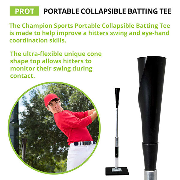 champion sports portable collapsible batting tee info2