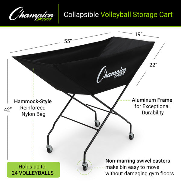 champion sports pro collapsible volleyball cart